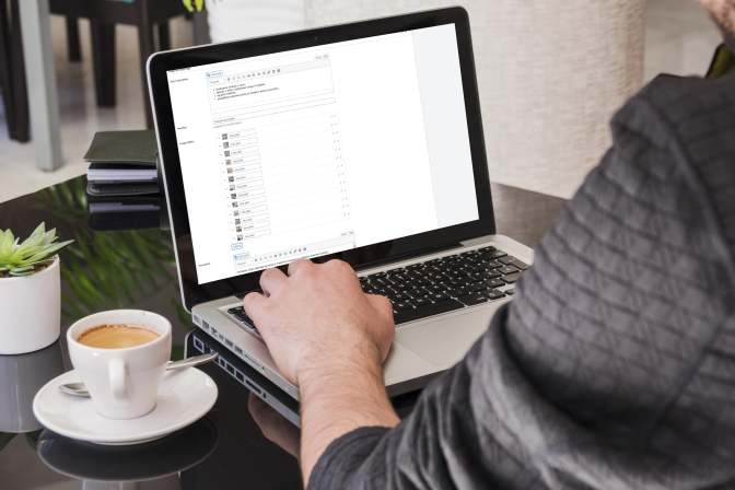 Man working on laptop concept